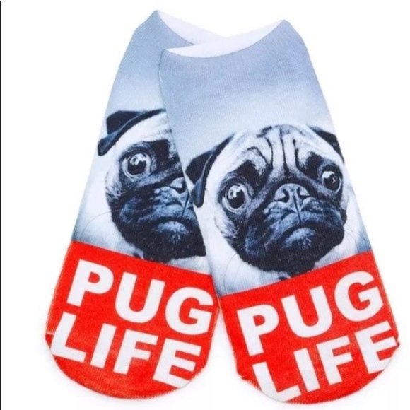 3D Printed PUG LIFE Ankle Socks NWT - Picture 1 of 5